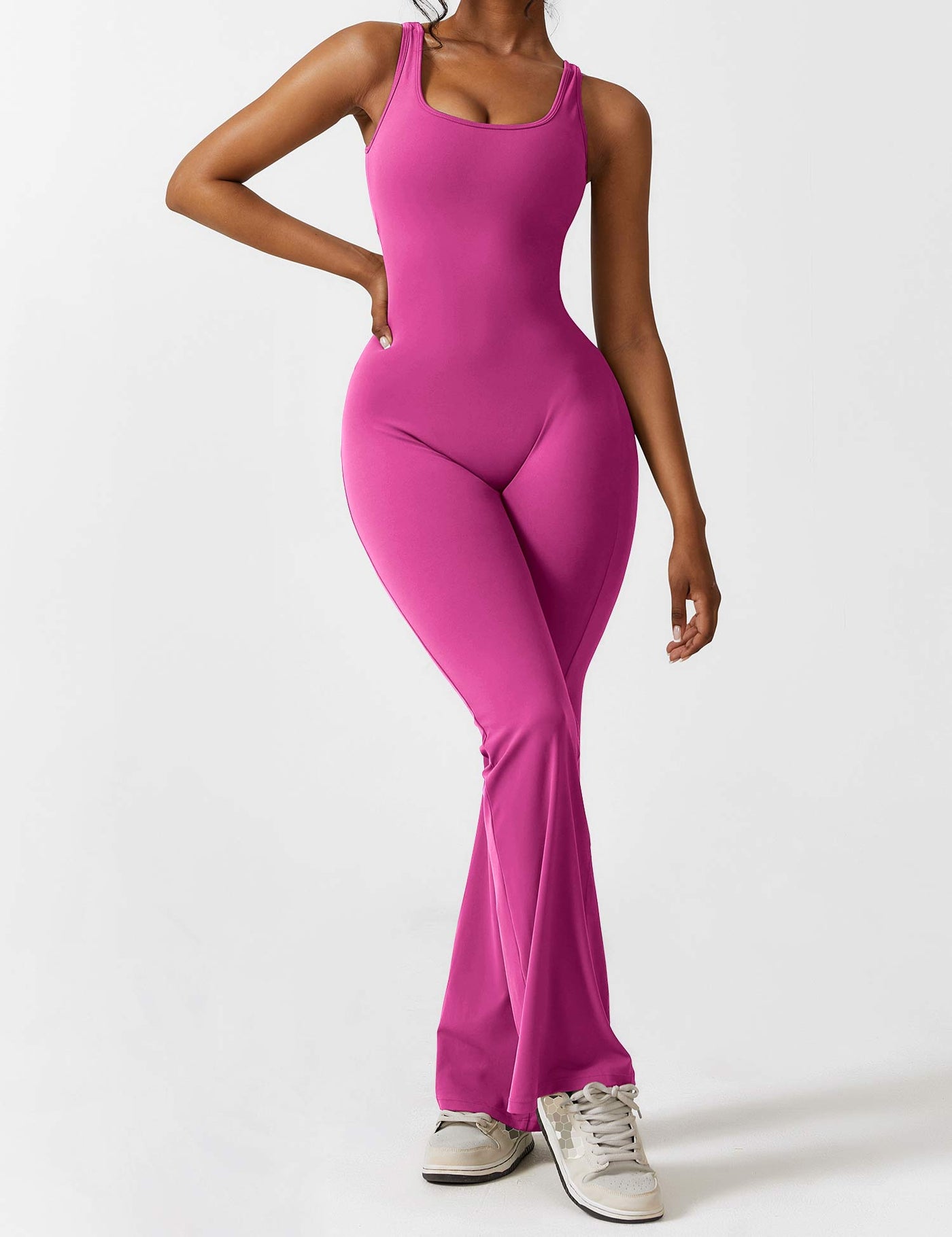 Ellie | Comfortable V-Back Flared Jumpsuit