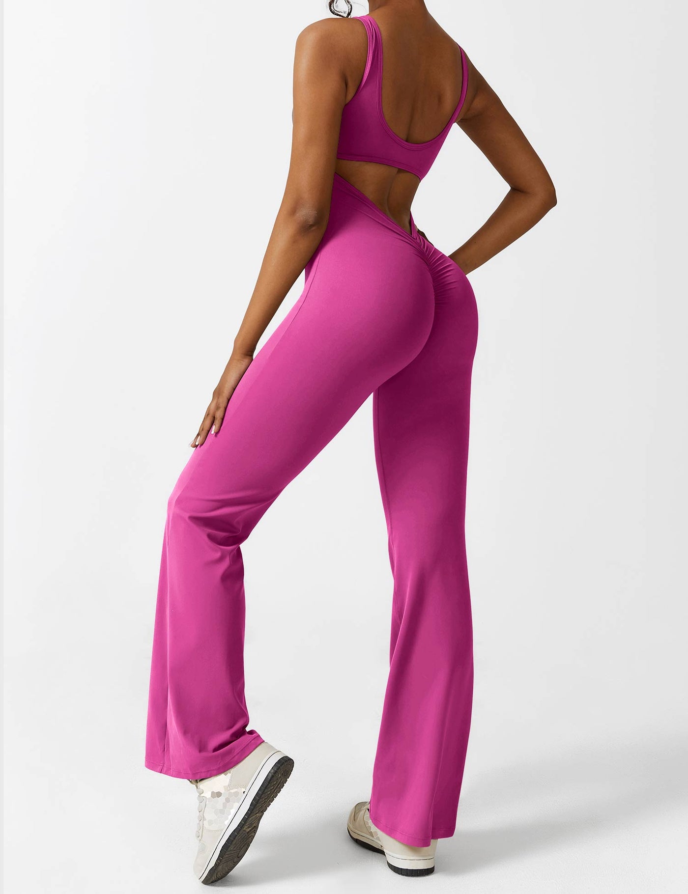 Ellie | Comfortable V-Back Flared Jumpsuit