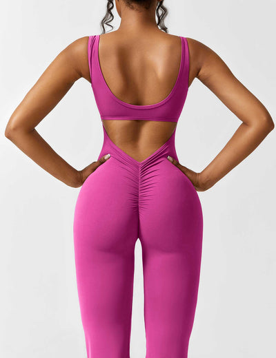 Ellie | Comfortable V-Back Flared Jumpsuit