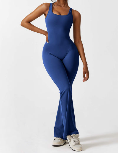 Ellie | Comfortable V-Back Flared Jumpsuit