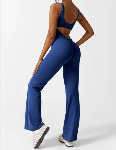 Ellie | Comfortable V-Back Flared Jumpsuit