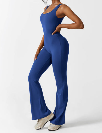 Ellie | Comfortable V-Back Flared Jumpsuit